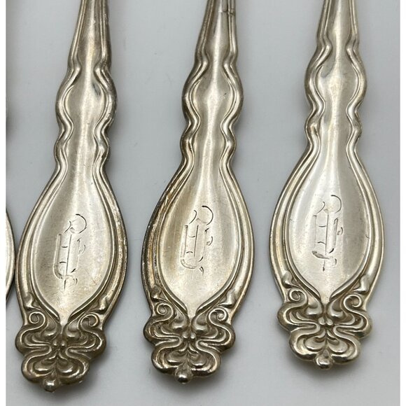 Vintage Holmes & Edwards Salad Forks Set of 5 Chalon Chatsworth Monogrammed - Picture 6 of 10